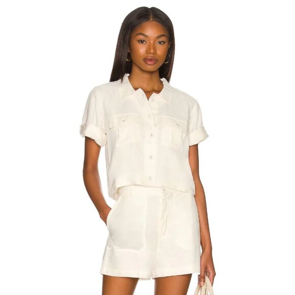 L*Space Sydney Linen Top/Jacket in Cream, Size Small - Picture 1 of 13